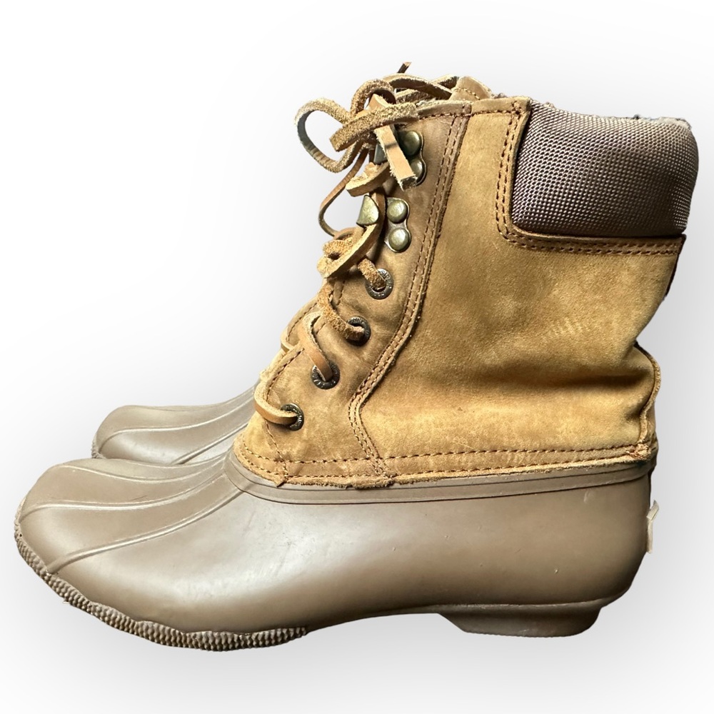 Sperry Duck Boots Women’s Size 6.5 Nice Brown Laces Weatherproof Rain